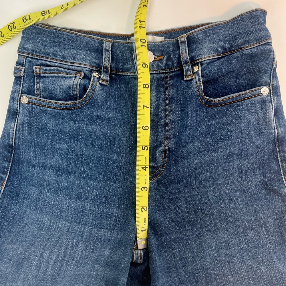 Frame Denim Le Slim Palazzo High Rise Wide Leg Dark Wash Jeans in Skywalk 25 - Picture 8 of 15